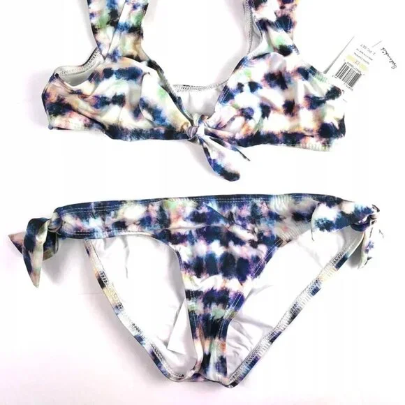 Splendid Girl’s Front Tie Multicolor Bikini Swimsuit Set Size 12